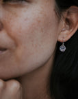Tiny Hammered Disc Earrings silver