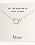 Mother & Daughter Necklace - Linked Circles