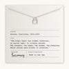 Hidden Treasures Necklace by Becoming Jewelry displayed on a card with a Charlotte Brontë quote.