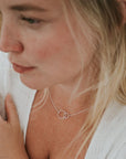 Mother necklace on model