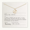 River Necklace displayed on a card with an inspirational quote by Maya Angelou by Becoming Jewelry.