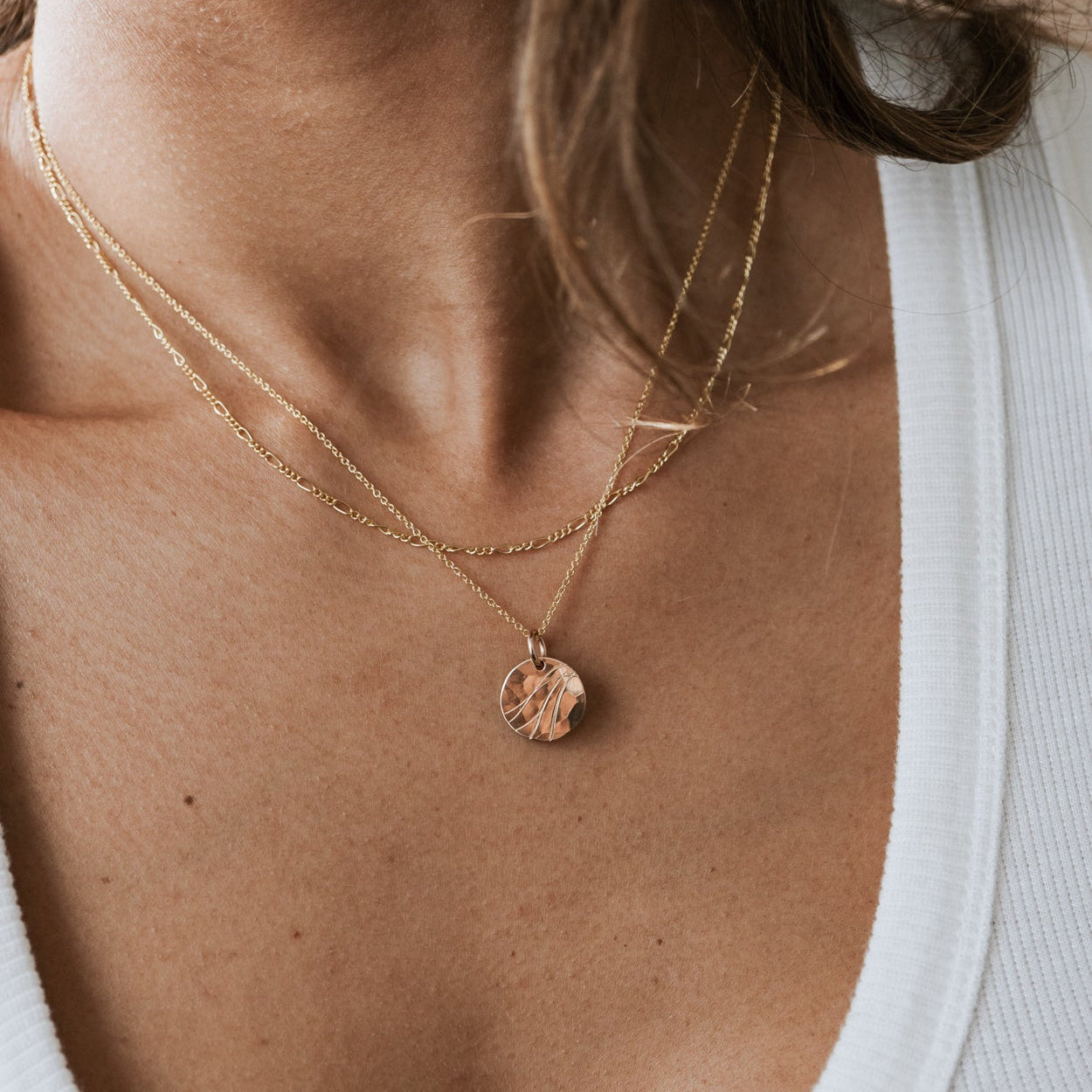 river necklace figaro layered set