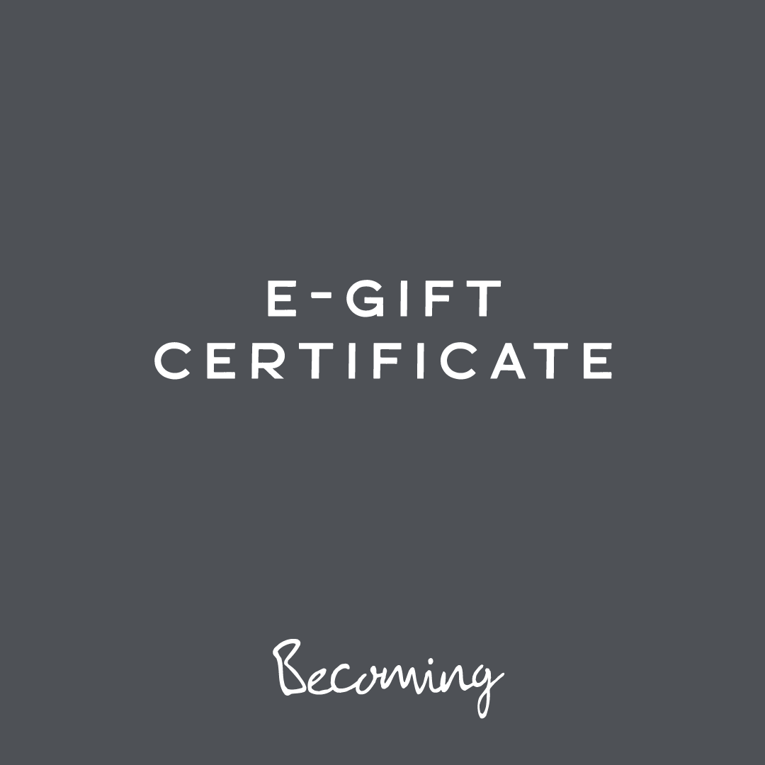 An E-Gift Certificate with the word 