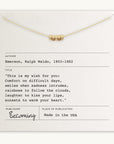 My Wish For You Necklace by Becoming Jewelry on a card with a Ralph Waldo Emerson quote and the word 'becoming' at the bottom.