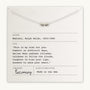 The My Wish For You Necklace, adorned with five silver beads, is elegantly presented on a card featuring a Ralph Waldo Emerson quote and publication details from Becoming Jewelry, making it the perfect gift.