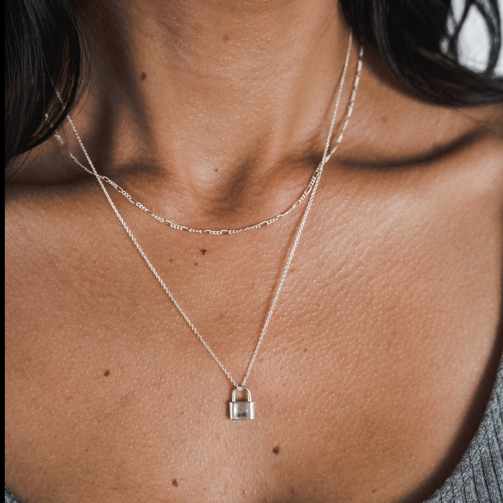 Figaro chain necklace layered