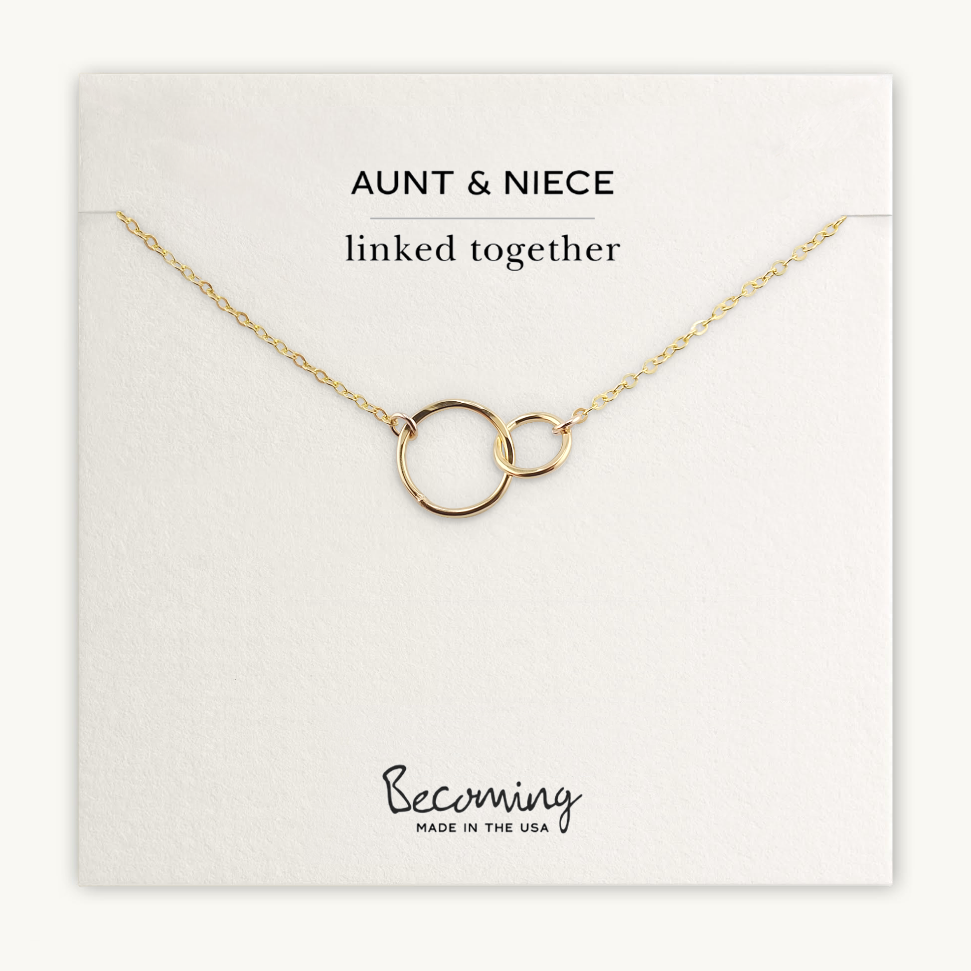 Aunt &amp; Niece Necklace - Linked Circles