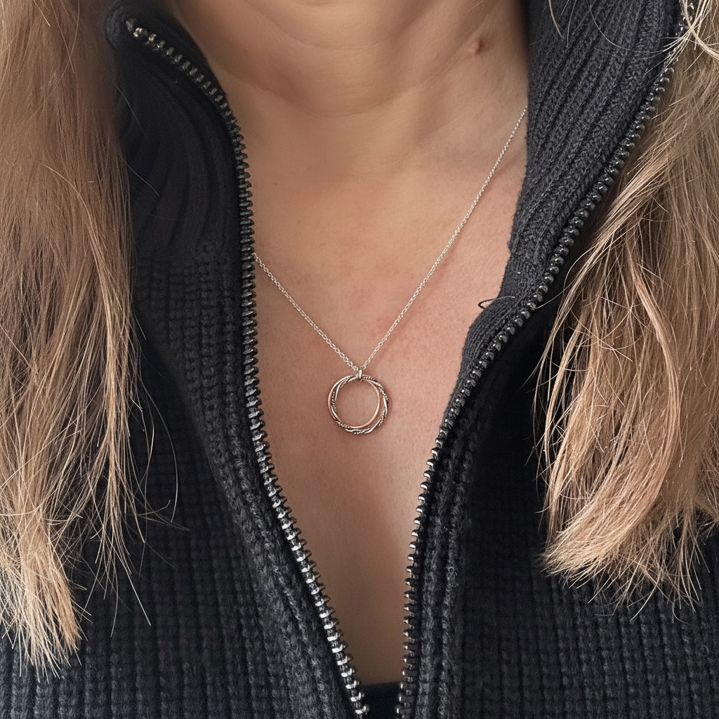 Mother &amp; Son Necklace - Double Circles