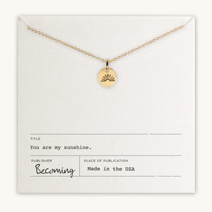 You Are My Sunshine Necklace in Gold