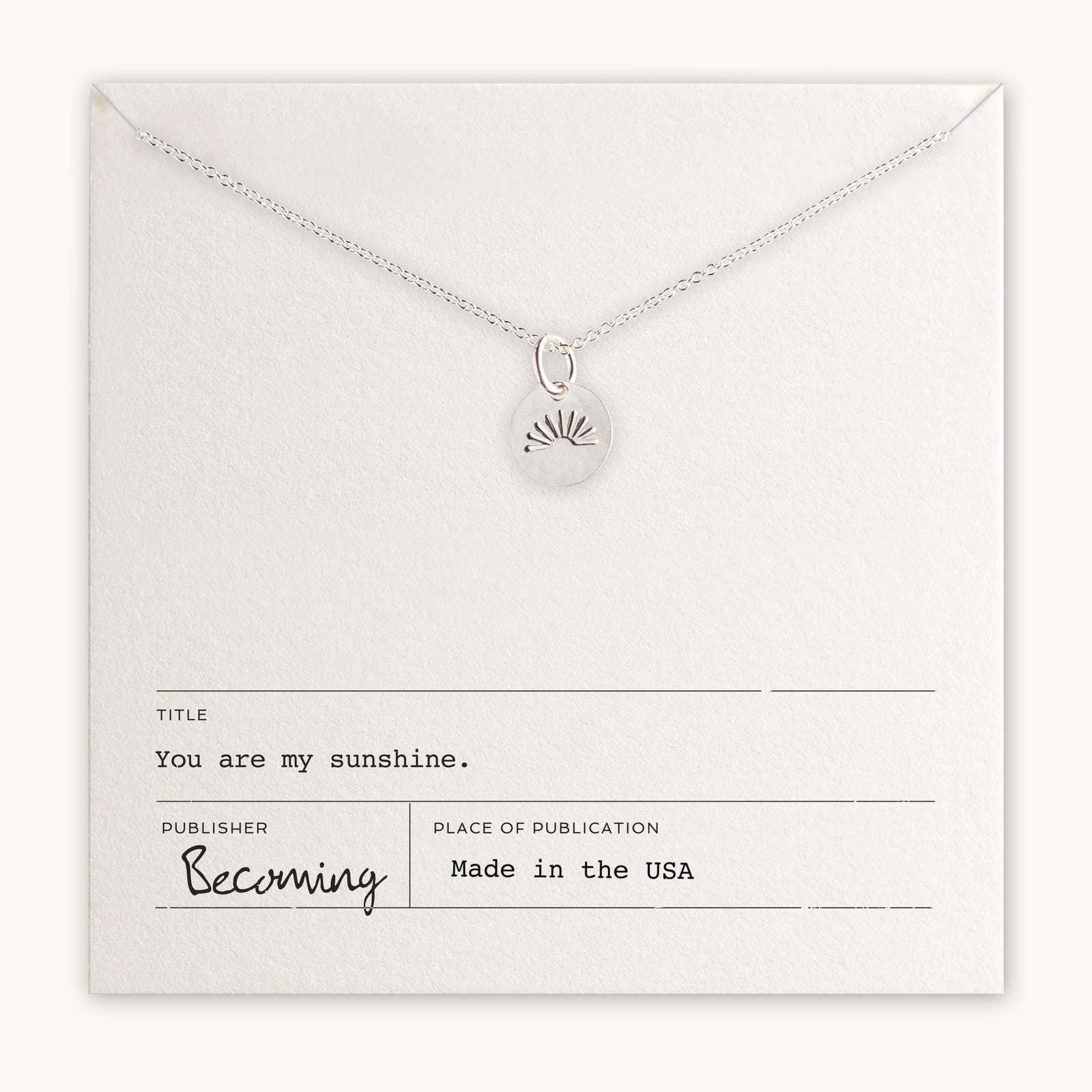 You Are My Sunshine | Stainless Steel | Silver Birthstone Necklace – Soul  Valley Tribe