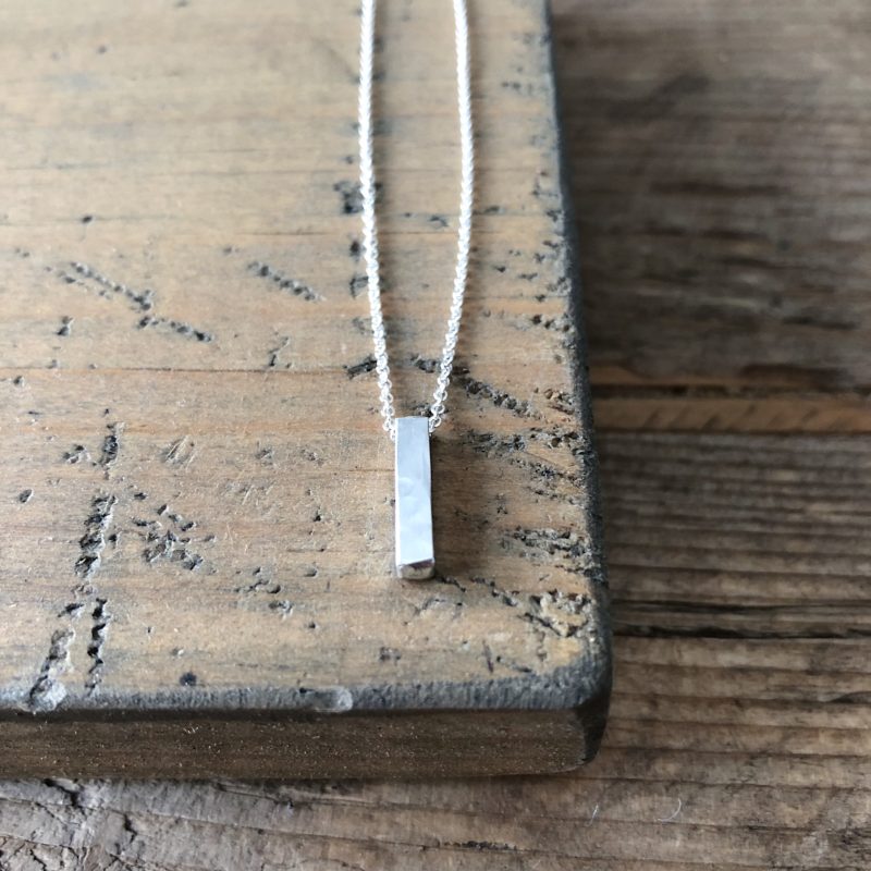 skinny pewter bar necklace with kids names, personalized jewelry for m –  S&K Hand stamped designs