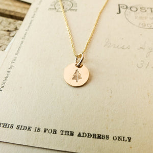 Tree Tiny Round Necklace